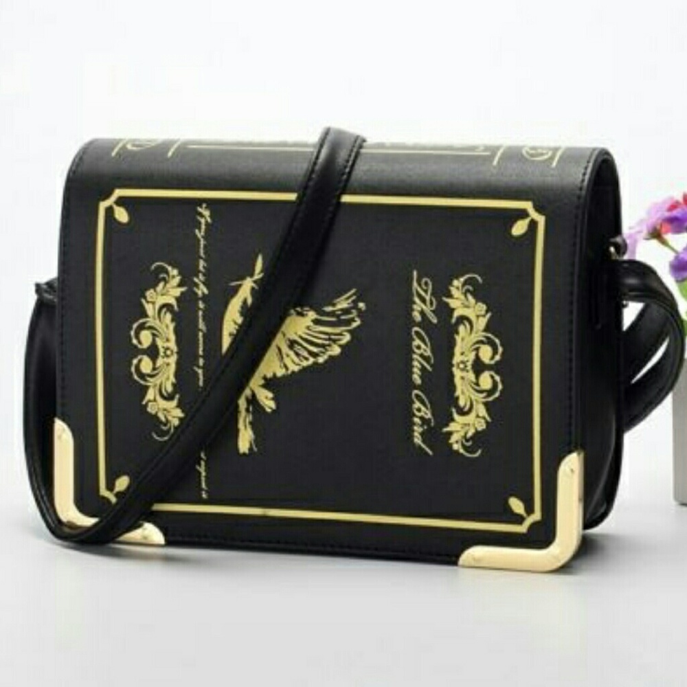 Faux book crossbody